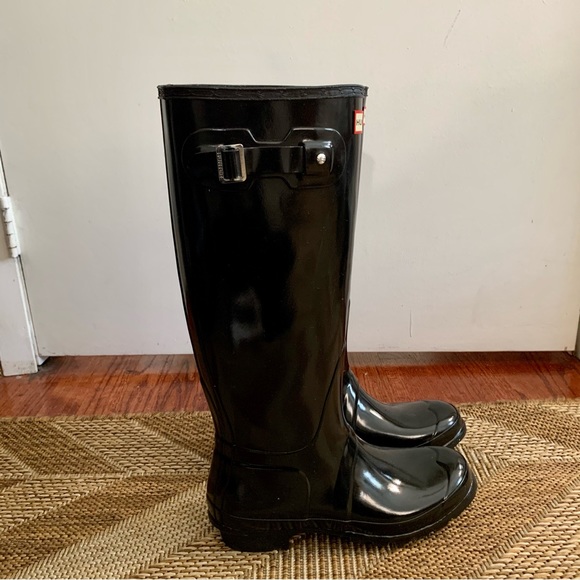 Hunter Original Tall Rain Boots - Shiny Black - Picture 4 of 7